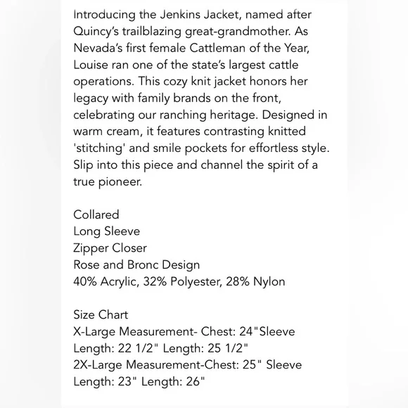 Rodeo Quincy Jenkins Jacket - Floral Embroidered Sweater; 2XL - Picture 11 of 11